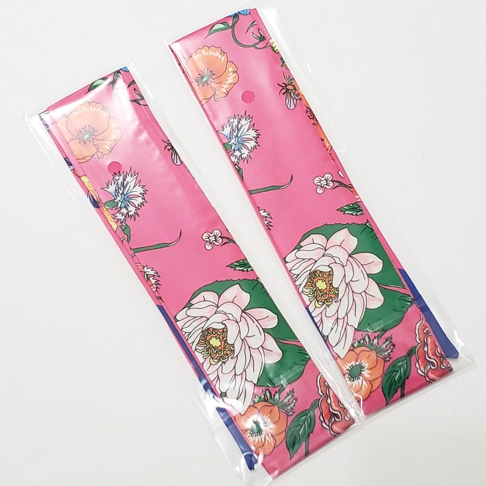 ⤵⤵2pcs Lotus Daffodil Flower Design Cotton Scarves
